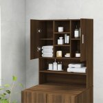 Sarazyj�armoire haute / meuble wc - ch�ne marron meuble pour machine � laver - ch�ne marron - 705x255x90 ...