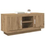 Sarazyj�banc tv - meuble hifi - marron meuble tv - ch�ne artisanal - 102 x 35 x 45 cm - bois ding�nierie ...