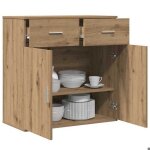 Sarazyj�buffet bahut placard de rangement - marron buffet - ch�ne artisanal - 78 x 38 x 80 cm - bois ...