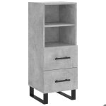 Sarazyj�buffet de cuisine kenneth - enfilade - armoire bas vitrine gris b�ton 345x34x90cm - bois ding�nierie ...