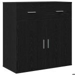 Sarazyj�buffet de cuisine kenneth - enfilade - armoire bas vitrine avec tiroir ch�ne noir 78x38x80cm ...