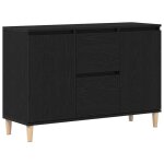 Sarazyj�buffet de cuisine kenneth - enfilade - armoire bas vitrine avec tiroir noir 102x35x60cm - bois ...