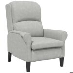 Sarazyj�fauteuil salon - fauteuil relaxant - 1 place - 76x94x102 cm - gris clair 76x94x102 cm microfibre ...