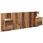 Sarazyj�support t�te et le dos - marron t�te de lit avec armoire - lot de 3 - bois ancien - bois ding�nierie ...