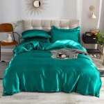 Satin housse de couette set avec 180�200cm drap de lit 200�230cm parure de lit avec 2 taies oreiller ...
