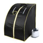 Sauna cabine pliable - noir - 2l sauna � vapeur portable avec t�l�commande