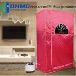 Sauna portable - hsturyz - complet pour le corps entier - 2 places - rouge