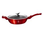 Sauteuse 28cm rouge metal rev�tement marbre - aluminium turbo induction
