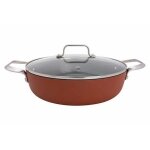 Sauteuse - cerapro - d28 cm - aluminium recycl - revtement cramique antiadhsif - terracotta