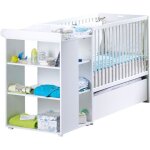 Sauthon eloi lit combin 3 en 1 volutif 60 x 120 en 90x190 cm - blanc