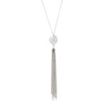 Sautoir avec pendentif pompon femme argent ? collier géométrique de soirée ? bijoux elégants ? cadeau ... Sautoir avec pendentif pompon femme argent ? collier géométrique de soirée ? bijoux elégants ? cadeau ...