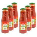 Savino - lot 6x pure de tomates au basilic - bouteille 690g