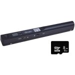 Scanner portable a4 900 dpi avec carte 8 go 3 r�solutions num�risation rapide (4 - 9s) piles aa noir