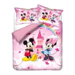 Scd - 1378 parure de lit disney mickey minnie mouse 3 pi�ces housse de couette confortable linge de maison ...