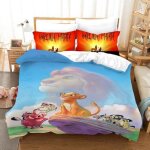 Scd - 1726 parure de lit disney 3d roi lion simba pour enfants confortable pour adultes gar�ons toutes ...