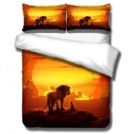 Scd - 3445 parure de lit le roi lion ensemble de literie 3d housse de couette taies doreiller simba lion ...