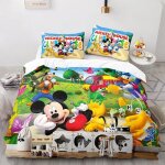 Scd - 3511 disney ? parure de lit en forme de raisin violet mickey mouse pour gar�ons filles avec housse ...