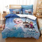 Scd - 3704 parure de lit disney anna elsa pour enfants ensemble de literie reine des neiges housse de ...