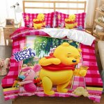 Scd - 4832 parure de lit disney winnie lourson 3d jolie housse de couette avec taies doreiller doublure ...