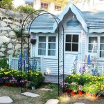 Scendor garden arche de jardin en mtal pour plantes 240 x 115 x 40 cm noir