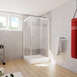 Schulte paroi de douche acc�s dangle droit 75 - 90x75 - 90x175 cm portes coulissantes verre 4 mm bandes ...