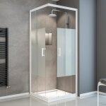 Schulte paroi de douche acc�s dangle droit 80x80x190 cm portes coulissantes verre 5 mm d�cor sabl� au ...