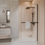Schulte paroi de douche � litalienne 90x200 cm paroi de douche fixe arrondie walk in r�versible verre ...