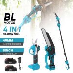 Scie � branches sans fil 4 en 1 tron�onneuse 8 pouces et s�cateur 40mm avec perche t�lescopique pour ...