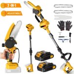 Scie � cha�ne �lectrique sans fil 2 en 1 tron�onneuse � batterie 6 pouces avec 2 batteries extension ...