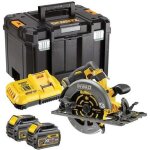 Scie circulaire 54v xr flexvolt + 2 batteries 6ah + chargeur + coffret tstak - dewalt - dcs579t2 - qw ...
