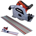 Scie circulaire plongeante 1200w avec rail guidage 1m - coupes en biseau 0 � 45� - lame diam�tre 165mm ...