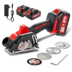 Scie circulaire sans fil 2x4000 mah batteries 20000 tr / min teeno mini scie circulaire 4 lames incluses ...