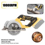 Scie circulaire sans fil de 5 pouces 10 800 tr / min r�glage dangle de 0 � 45� lame de scie et �tui de ...