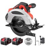 Scie circulaire sans fil de 7 pouces 4000 w angle r�glable de 0 � 45� deux batteries et un chargeur