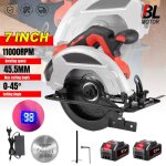 Scie circulaire sans fil angle r�glable de 0 � 45� convient pour le bois les carreaux de c�ramique et ...