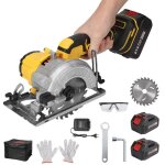 Scie circulaire sans fil et sans balais de 125 mmadapt�e � la coupe du bois compatible avec les batteries ...