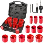 Scie cloche bi - métal hychika - coffret de 17 pcs avec 11 lames pour percer bois pvc et métal Scie cloche bi - métal hychika - coffret de 17 pcs avec 11 lames pour percer bois pvc et métal