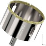 Scie cloche diamant 68 mm ? rev�tement diamant haute performance ? foret de guidage pour carrelage c�ramique ...