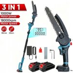 Scie �lagueuse ? 8 pouces tron�onneuse + coupe - branches ? brushless t�lescopique 12?2 m ? compatible ...