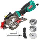 Scie electrique scie circulaire hychika 750w 3500rpm petite scie circulaire 6 lames(115 & 125mm) guide ...