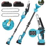 Scie � perche sans fil 2 en 1 8 pouces mini - tron�onneuse 2 batteries scie � perche �lectrique l�lagage ...