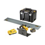 Scie plongeante sans fil - dewalt - 54v - 165 mm - 2 batteries 6. 0ah - rail 1. 5 m - mod�le dcs520t2r ...