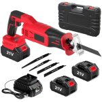 Scie sabre sans fil 3000w - 10000 spm - course de 32 mm 2 batteries de 30 ah convient pour la coupe du ...