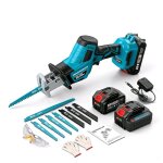 Scie sabre sans fil 3600w 12000spm - 2 batteries 20 ah - 8 lames de scie - tron�onneuse - scie alternative ...