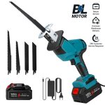 Scie sabre sans fil 3600w - avec batterie 18v et lumi�re led - 4 lames de scie - coupe pr�cise dans bois ...