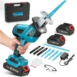 Scie sabre sans fil 3600w brushless 12000 spm changement de lame sans outil 2x2ah batterie led scie alternativ ...