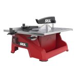 Scie sur table - skil - 1350 aa - moteur induction 600 w - disque diamant 180 mm - coupe 35 mm - biseau ...