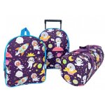 Lot de 3 sacs scolaire avec 2 sacs  dos dont 1  roulettes plus 1 polochon - violet - offrer22