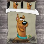 Scooby - doo parure de lit 3 pices avec housse de couette et impression numrique 3d avec 2 taies doreiller ...