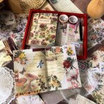 Scrapbooking stickers vintage 265 pcs autocollants adh�sifs de conception vintage scrapbooking artisanaldiy ...